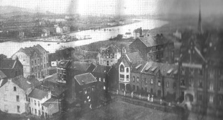Rhein Hochwasser in Beuel 1926 Krankenhaus