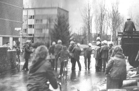 Rhein Hochwasser 1983 Wolfsgasse - Rheinaustr. Bauarbeiten